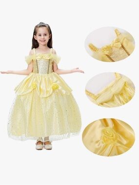 Disney Beauty & The Beast Princess Belle Dress Up Dress Toddler 3T - 4T